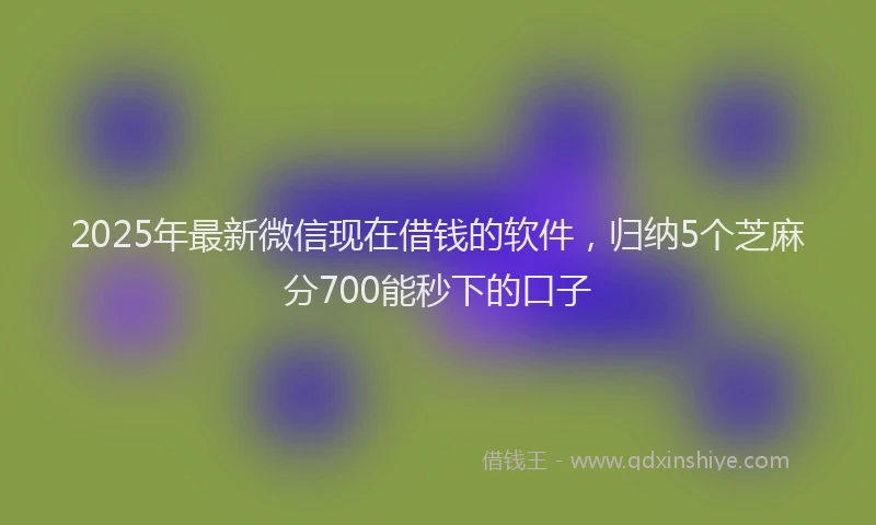 2025年最新微信现在借钱的软件，归纳5个芝麻分700能秒下的口子