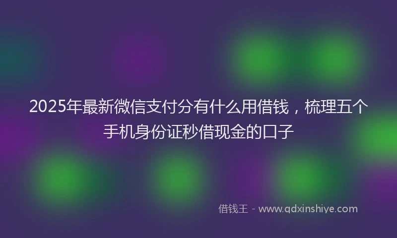 2025年最新微信支付分有什么用借钱，梳理五个手机身份证秒借现金的口子