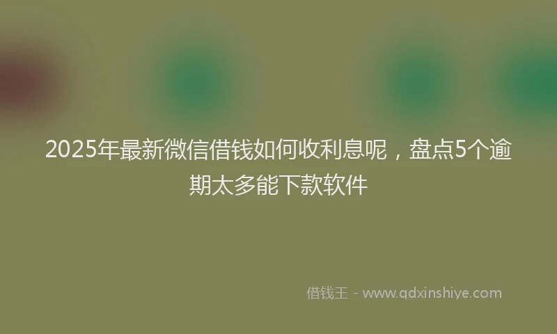 2025年最新微信借钱如何收利息呢，盘点5个逾期太多能下款软件