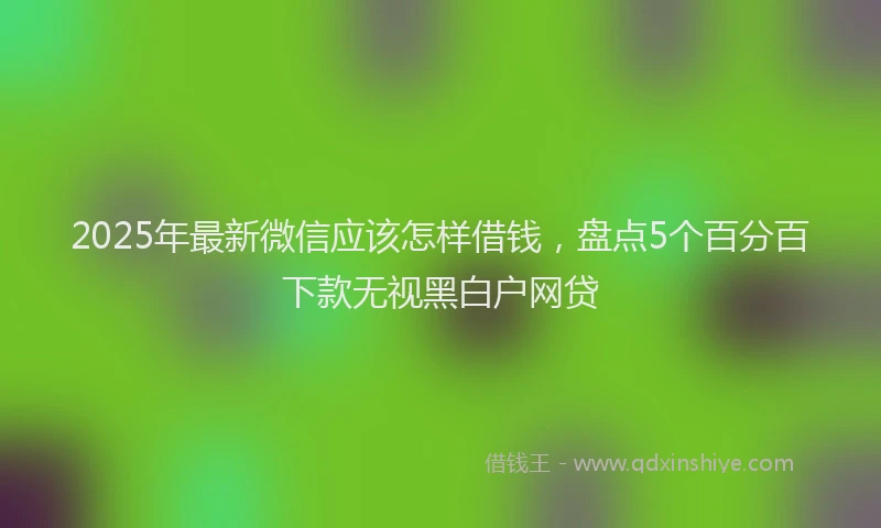 2025年最新微信应该怎样借钱，盘点5个百分百下款无视黑白户网贷