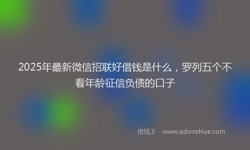2025年最新微信招联好借钱是什么，罗列五个不看年龄征信负债的口子