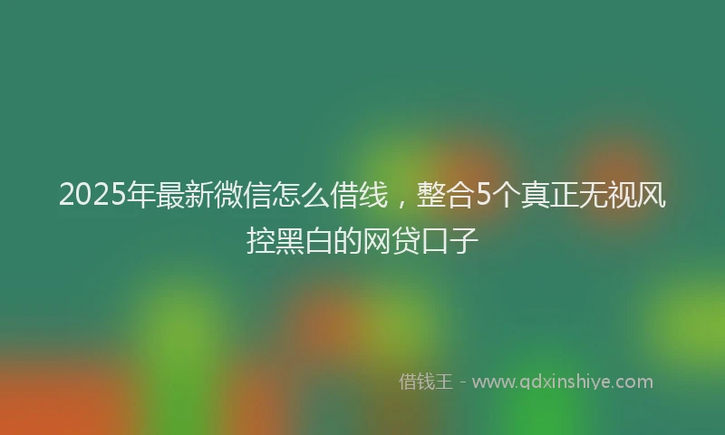 2025年最新微信怎么借线，整合5个真正无视风控黑白的网贷口子