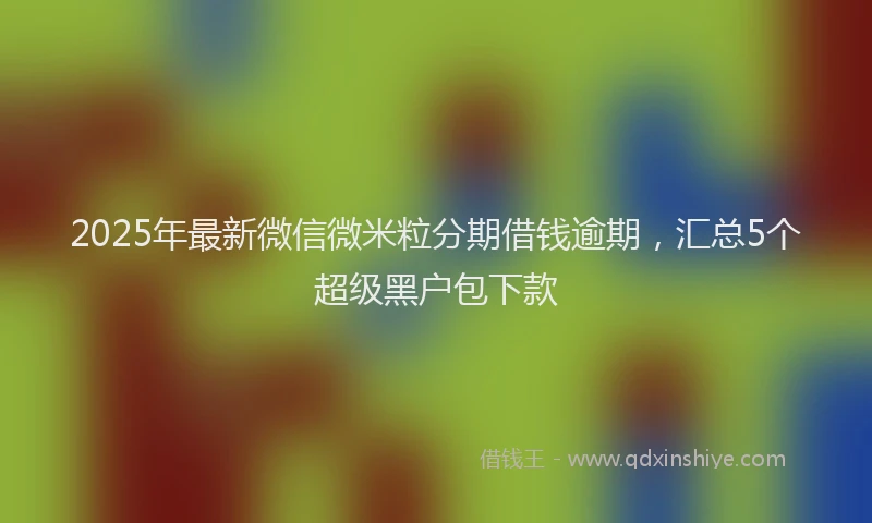 2025年最新微信微米粒分期借钱逾期，汇总5个超级黑户包下款