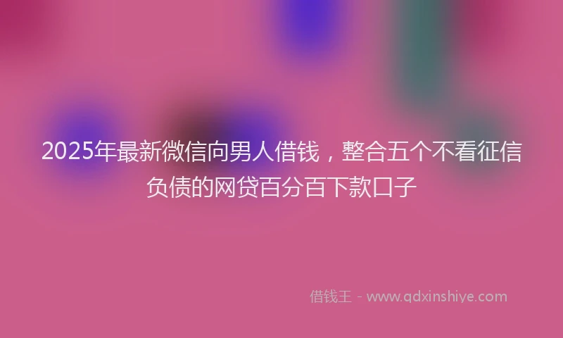 2025年最新微信向男人借钱，整合五个不看征信负债的网贷百分百下款口子