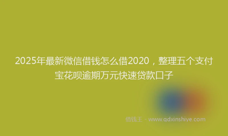 2025年最新微信借钱怎么借2020，整理五个支付宝花呗逾期万元快速贷款口子