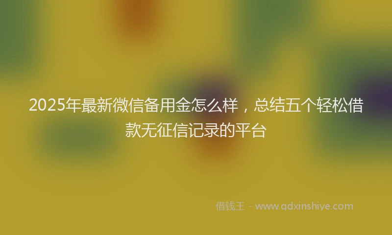 2025年最新微信备用金怎么样，总结五个轻松借款无征信记录的平台