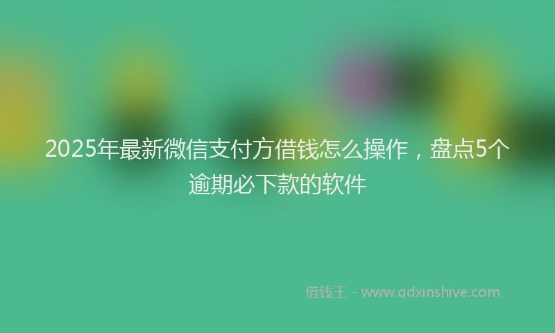 2025年最新微信支付方借钱怎么操作，盘点5个逾期必下款的软件