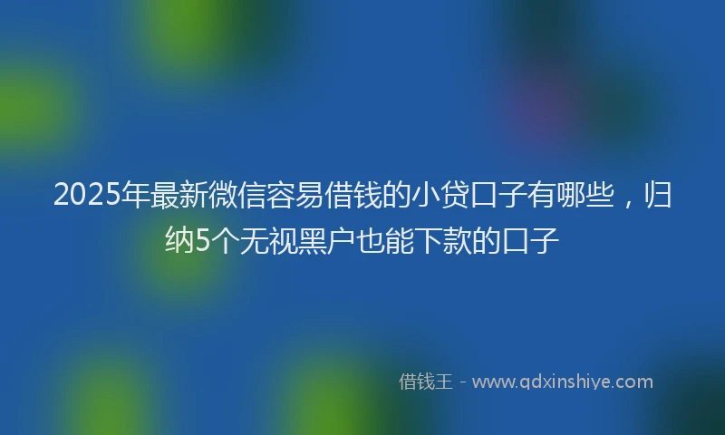 2025年最新微信容易借钱的小贷口子有哪些，归纳5个无视黑户也能下款的口子
