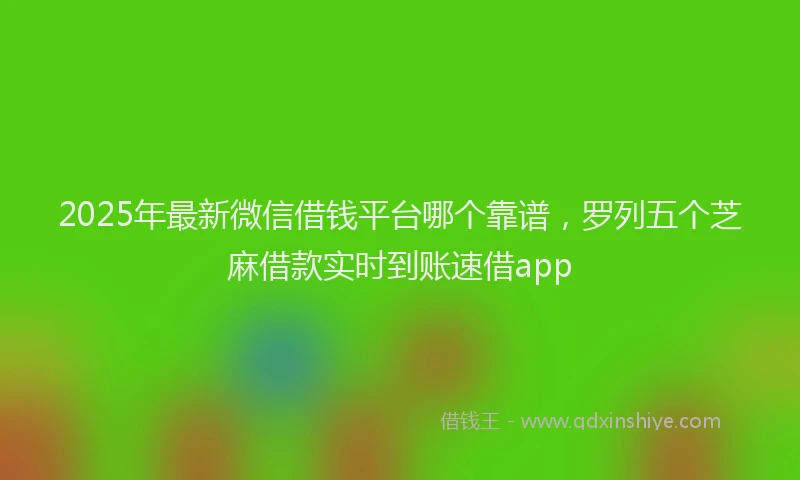 2025年最新微信借钱平台哪个靠谱，罗列五个芝麻借款实时到账速借app