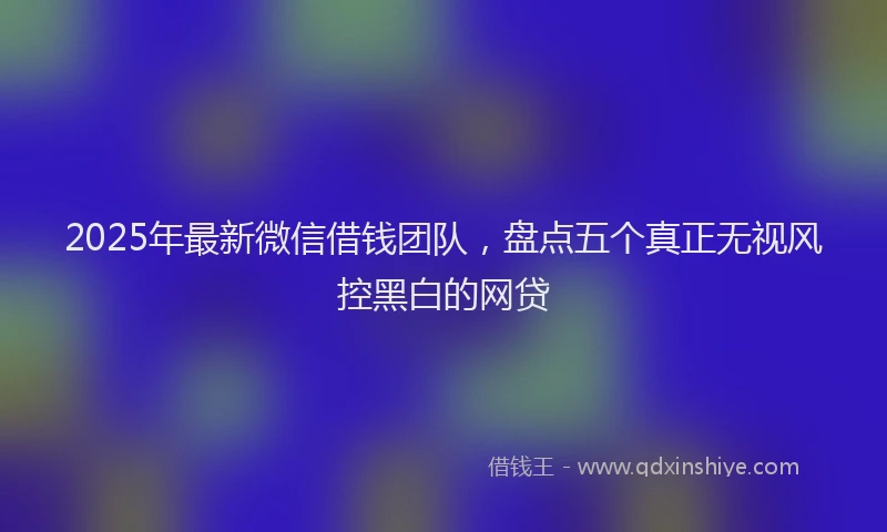 2025年最新微信借钱团队，盘点五个真正无视风控黑白的网贷