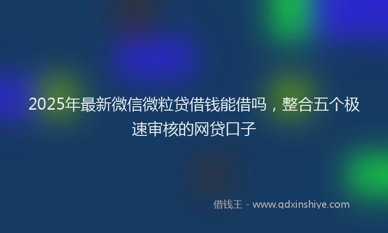 2025年最新微信微粒贷借钱能借吗，整合五个极速审核的网贷口子