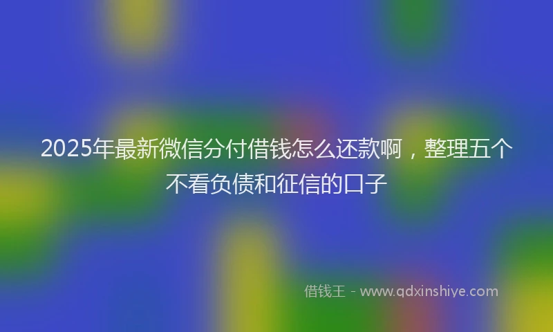 2025年最新微信分付借钱怎么还款啊，整理五个不看负债和征信的口子