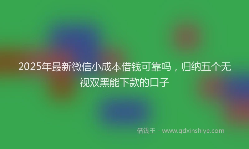 2025年最新微信小成本借钱可靠吗，归纳五个无视双黑能下款的口子