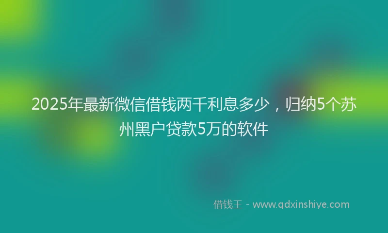 2025年最新微信借钱两千利息多少，归纳5个苏州黑户贷款5万的软件