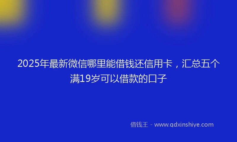 2025年最新微信哪里能借钱还信用卡，汇总五个满19岁可以借款的口子