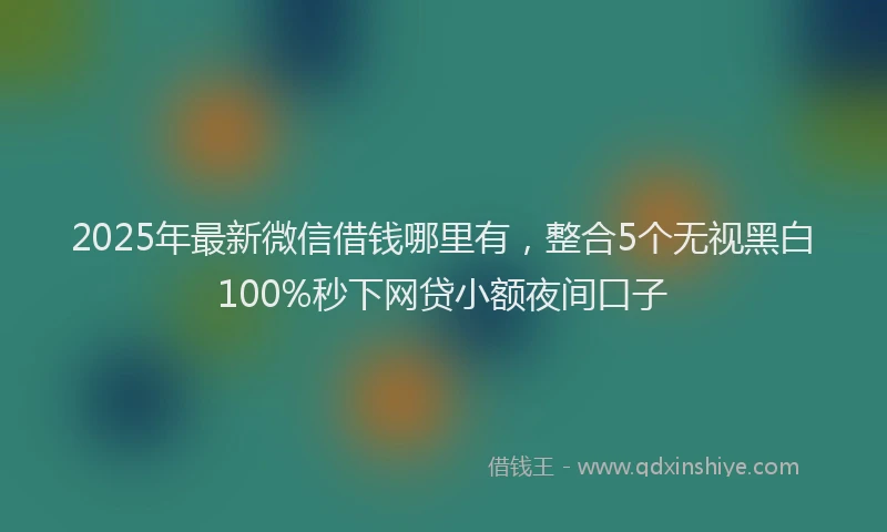 2025年最新微信借钱哪里有，整合5个无视黑白100%秒下网贷小额夜间口子