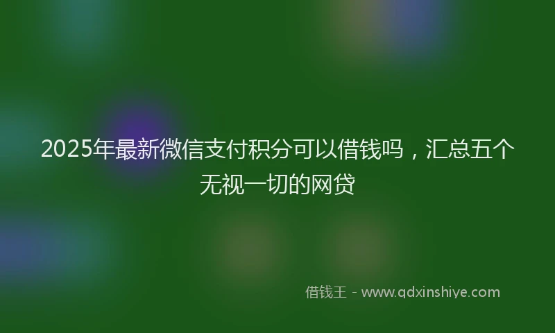 2025年最新微信支付积分可以借钱吗，汇总五个无视一切的网贷