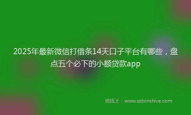 2025年最新微信打借条14天口子平台有哪些，盘点五个必下的小额贷款app