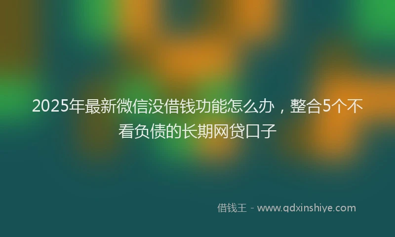 2025年最新微信没借钱功能怎么办，整合5个不看负债的长期网贷口子