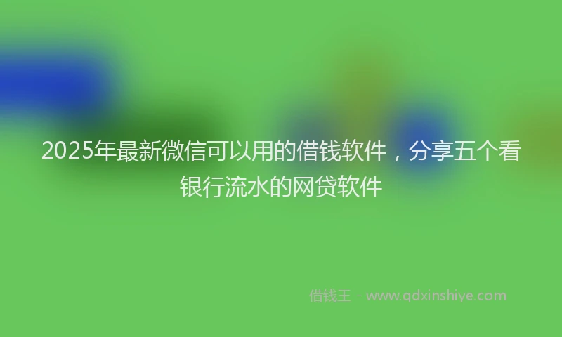 2025年最新微信可以用的借钱软件，分享五个看银行流水的网贷软件