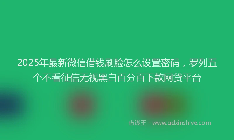 2025年最新微信借钱刷脸怎么设置密码，罗列五个不看征信无视黑白百分百下款网贷平台