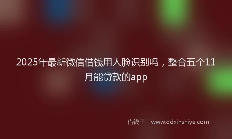 2025年最新微信借钱用人脸识别吗，整合五个11月能贷款的app