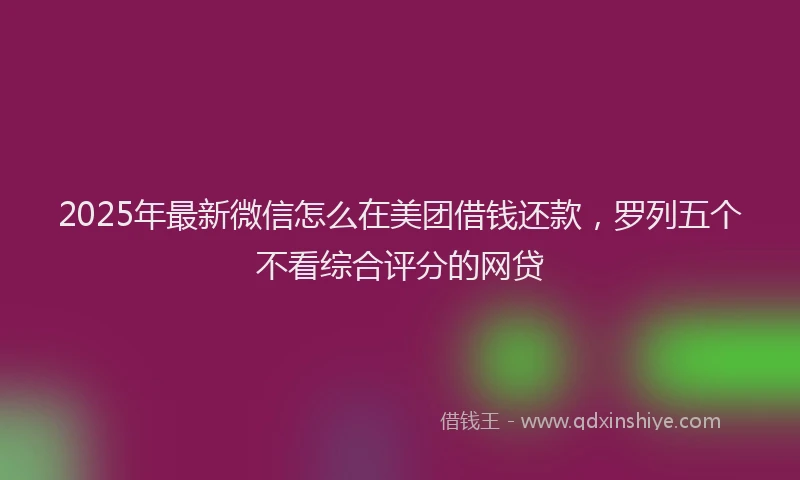 2025年最新微信怎么在美团借钱还款，罗列五个不看综合评分的网贷