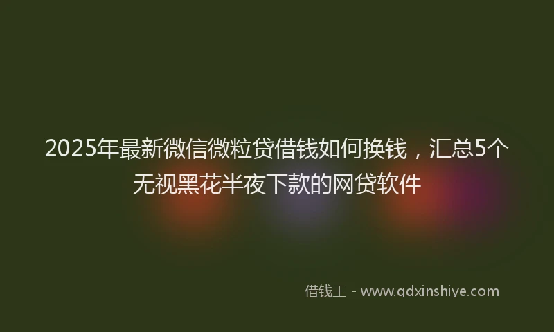 2025年最新微信微粒贷借钱如何换钱，汇总5个无视黑花半夜下款的网贷软件