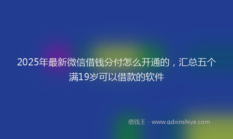 2025年最新微信借钱分付怎么开通的，汇总五个满19岁可以借款的软件