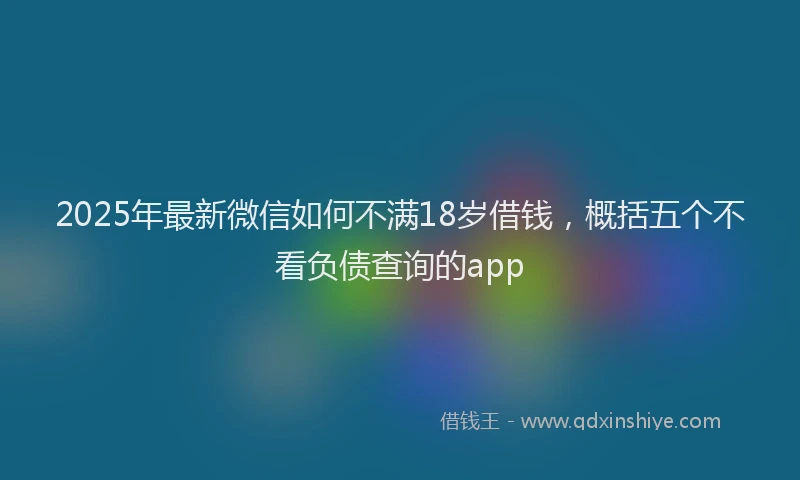 2025年最新微信如何不满18岁借钱，概括五个不看负债查询的app