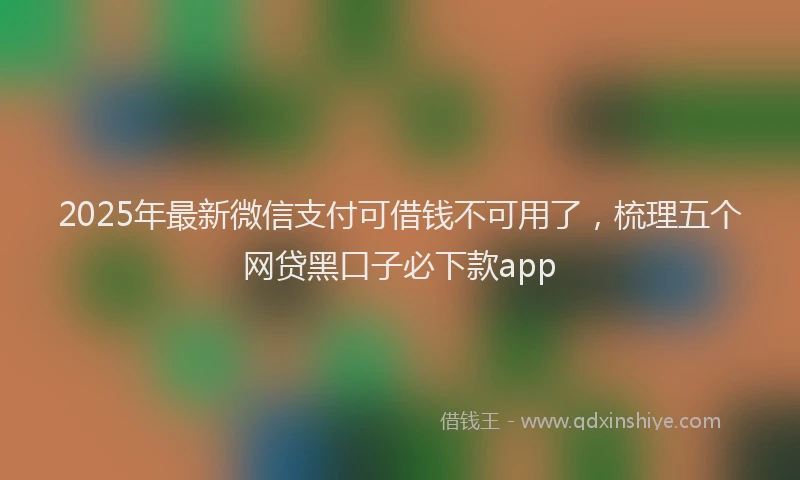 2025年最新微信支付可借钱不可用了，梳理五个网贷黑口子必下款app