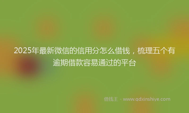 2025年最新微信的信用分怎么借钱，梳理五个有逾期借款容易通过的平台