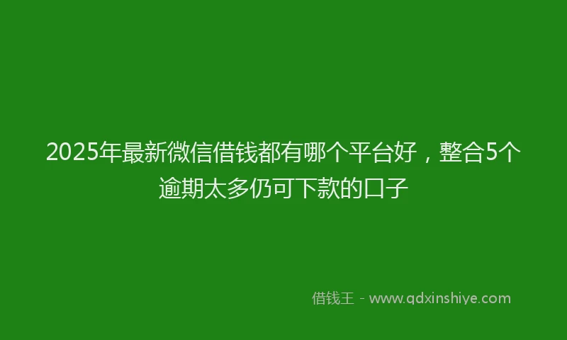 2025年最新微信借钱都有哪个平台好，整合5个逾期太多仍可下款的口子