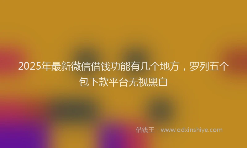 2025年最新微信借钱功能有几个地方，罗列五个包下款平台无视黑白