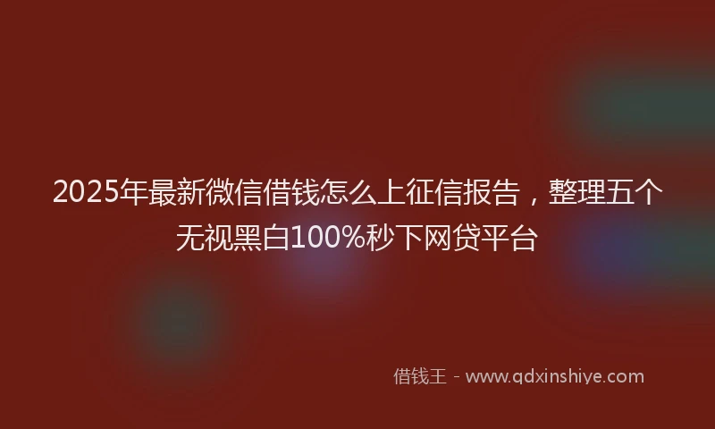 2025年最新微信借钱怎么上征信报告，整理五个无视黑白100%秒下网贷平台