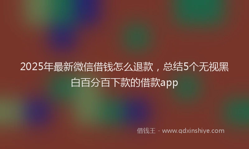 2025年最新微信借钱怎么退款，总结5个无视黑白百分百下款的借款app