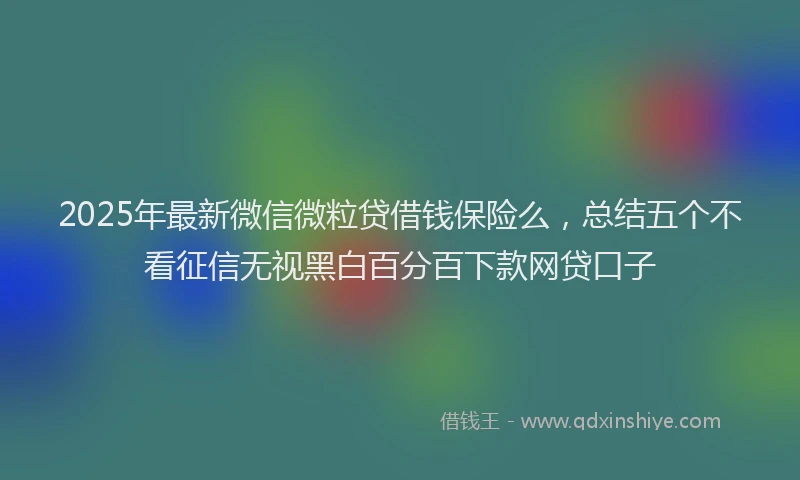 2025年最新微信微粒贷借钱保险么，总结五个不看征信无视黑白百分百下款网贷口子