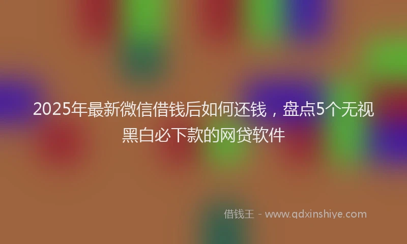 2025年最新微信借钱后如何还钱，盘点5个无视黑白必下款的网贷软件