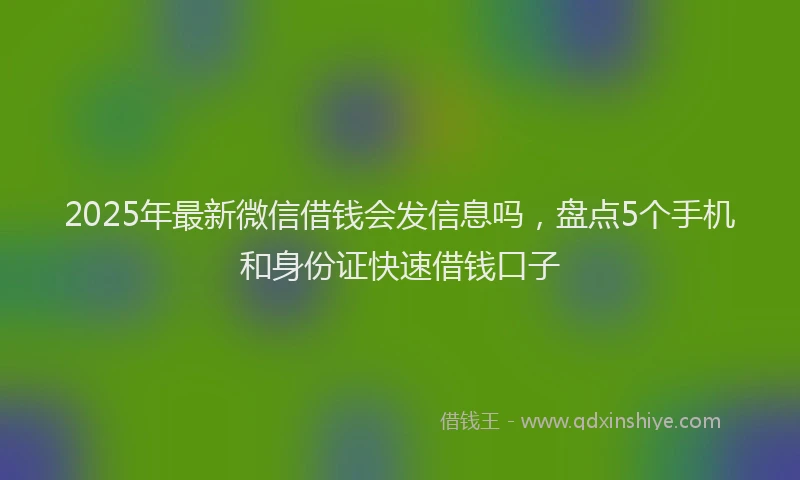 2025年最新微信借钱会发信息吗，盘点5个手机和身份证快速借钱口子
