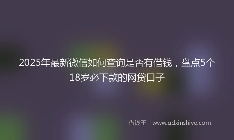2025年最新微信如何查询是否有借钱，盘点5个18岁必下款的网贷口子