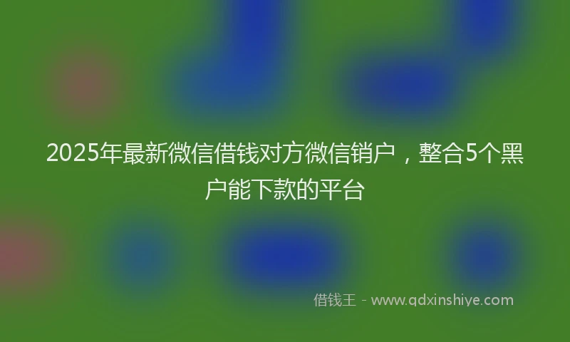 2025年最新微信借钱对方微信销户，整合5个黑户能下款的平台