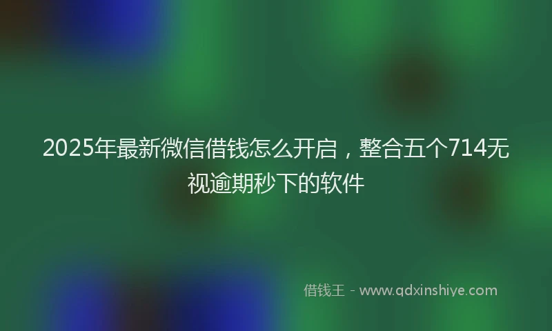 2025年最新微信借钱怎么开启，整合五个714无视逾期秒下的软件