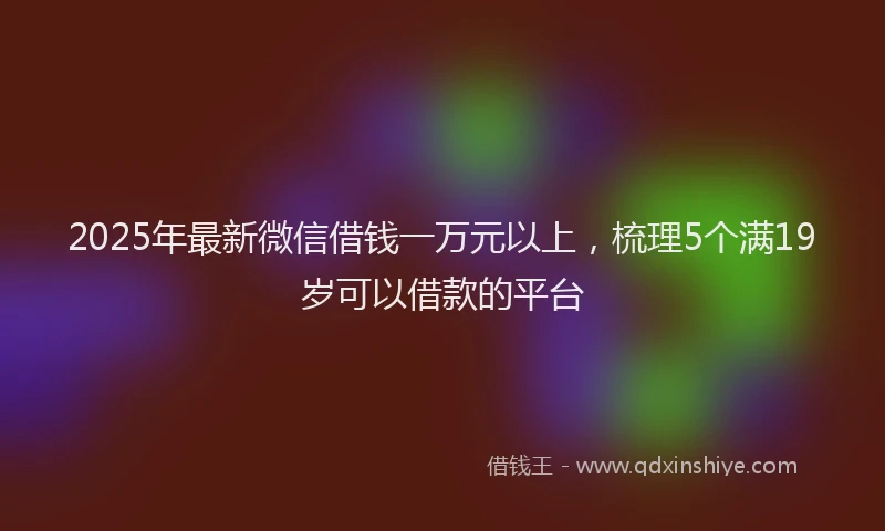 2025年最新微信借钱一万元以上，梳理5个满19岁可以借款的平台