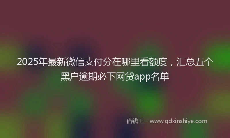 2025年最新微信支付分在哪里看额度，汇总五个黑户逾期必下网贷app名单