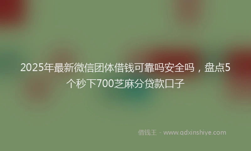 2025年最新微信团体借钱可靠吗安全吗，盘点5个秒下700芝麻分贷款口子