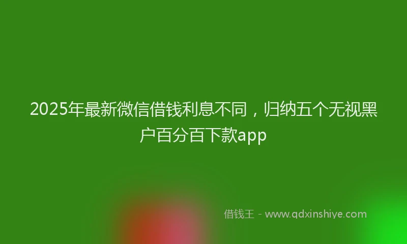 2025年最新微信借钱利息不同，归纳五个无视黑户百分百下款app