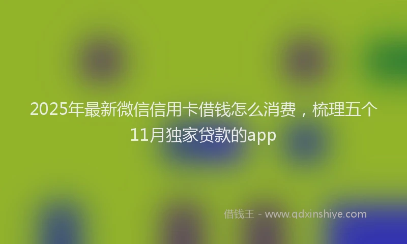 2025年最新微信信用卡借钱怎么消费，梳理五个11月独家贷款的app
