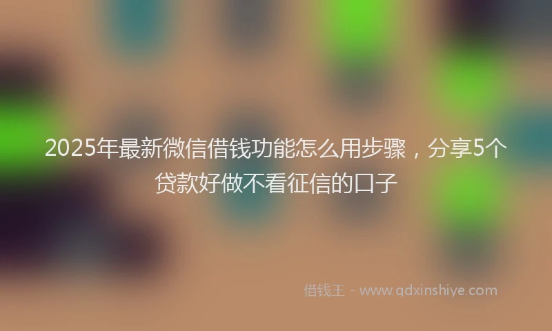 2025年最新微信借钱功能怎么用步骤，分享5个贷款好做不看征信的口子