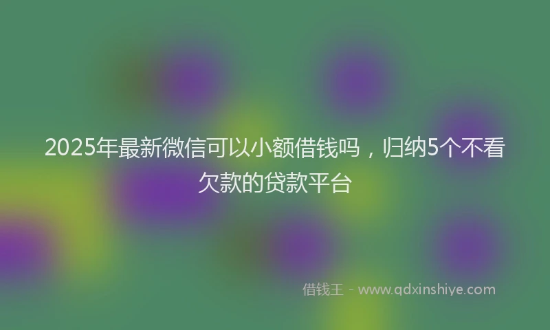 2025年最新微信可以小额借钱吗，归纳5个不看欠款的贷款平台