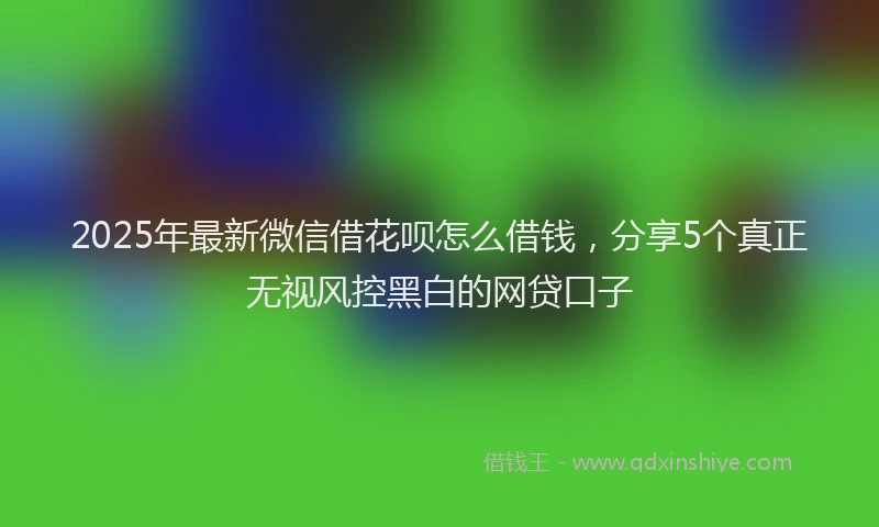 2025年最新微信借花呗怎么借钱，分享5个真正无视风控黑白的网贷口子